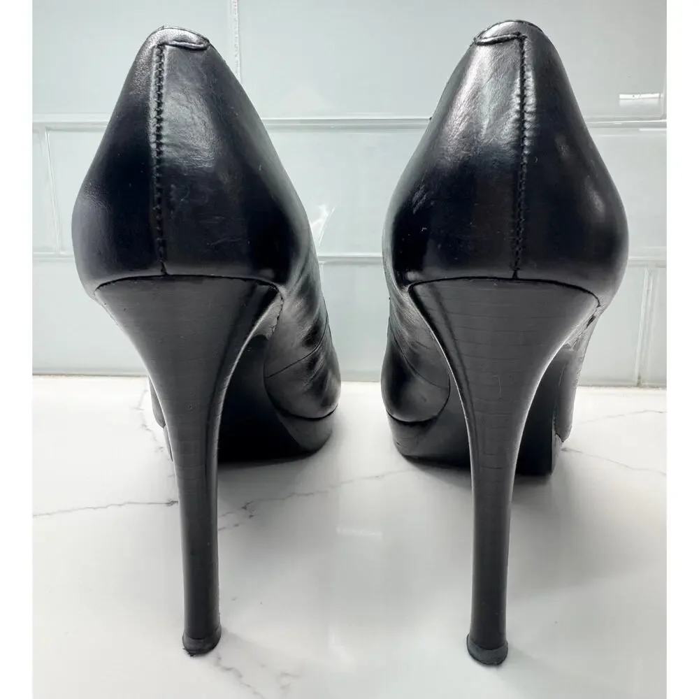 Calvin Klein Cora Burnished Calf Peep-toe Stiletto Platform Pumps Heels, Size 7M